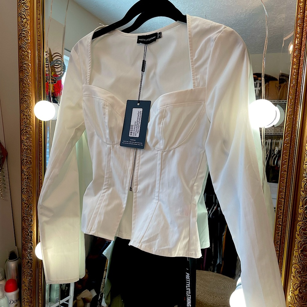 White PLT corset top